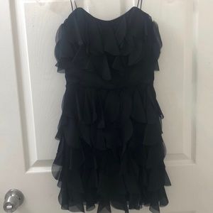 Guess black strapless ruffle dress 0